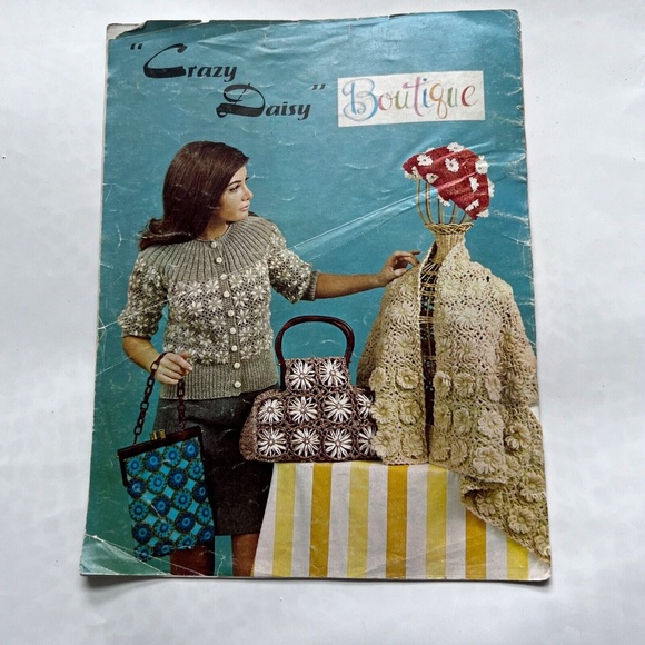 Crazy Daisy Boutique Vintage Pattern Booklet Skirt Top Dress Blanket Sweater 60s - Picture 8 of 9
